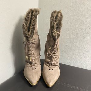 Women’s Tan 4” Heels/Ankle Boots - size 7